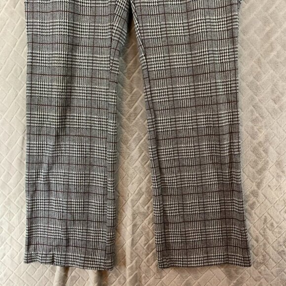 Time And Tru Womens Large Office Dress Pants Gray Houndstooth Plaid Straight Leg - Picture 4 of 14